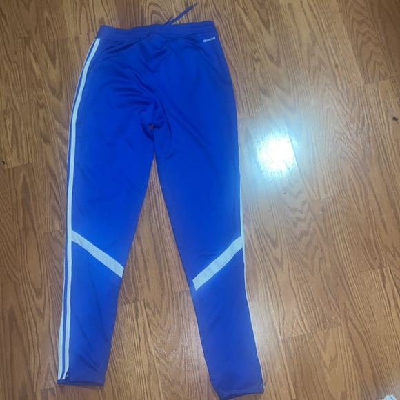 Adidas Condivo Track Pants Adult Size M Blue Zip Pockets Ankles Embroidered Logo - Picture 4 of 9